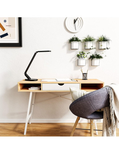 Lámpara de Escritorio LED JKSWT 10W Regulable USB Negra