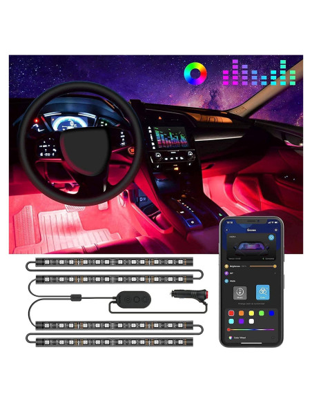 Luces LED para Auto Govee RGB con Control App 12V Luces LED para Auto Govee RGB con Control App 12V