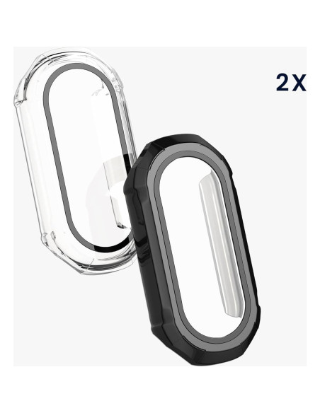Funda KW-Mobile para Xiaomi Mi Band 8 + 2 Cristales Templados Funda KW-Mobile para Xiaomi Mi Band 8 + 2 Cristales Templados