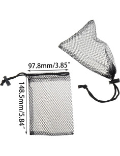 Bolsa de Malla de Nylon Negra DGZZI 5 Piezas 15x10cm 2