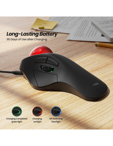 Ratón Trackball Ergonómico Inalámbrico Nulea M505, 44mm, 5 DPI Ratón Trackball Ergonómico Inalámbrico Nulea M505, 44mm, 5 DPI