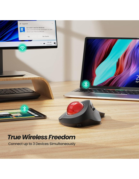 Ratón Trackball Ergonómico Inalámbrico Nulea M505, 44mm, 5 DPI Ratón Trackball Ergonómico Inalámbrico Nulea M505, 44mm, 5 DPI