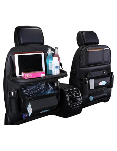 Organizador de Asiento Trasero HURESON con Basurero y Mesa Plegable