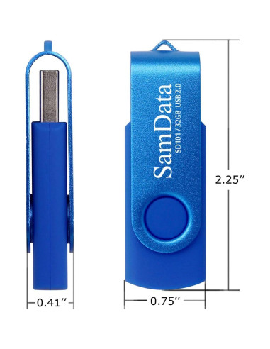 Paquete de 2 Memorias USB 32GB SamData con Luz LED