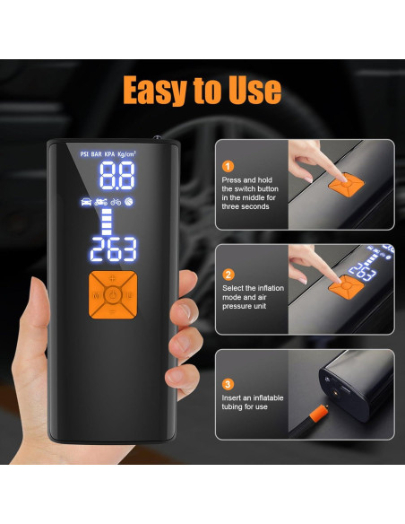 Compresor de Aire Portátil Litmustes P004 150PSI 20,000mAh Compresor de Aire Portátil Litmustes P004 150PSI 20,000mAh