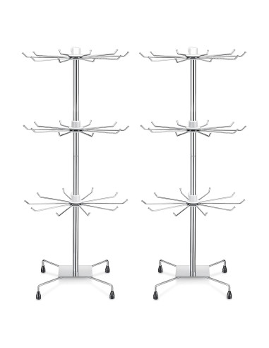 Soporte de Joyería Rotatorio BBTO 72 cm Plata 2 Pcs