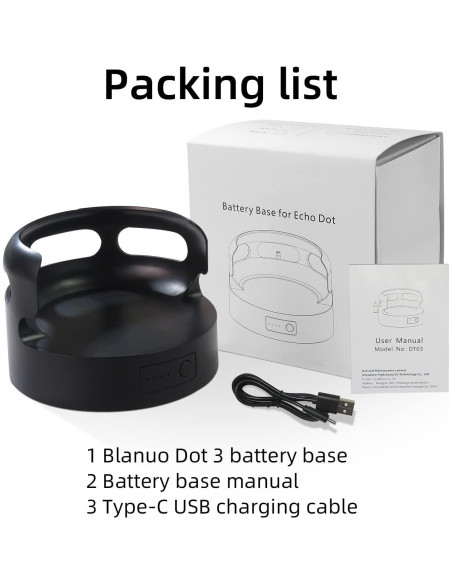Base de batería Blanou para Echo Dot 3 y Google Mini 2 Base de batería Blanou para Echo Dot 3 y Google Mini 2