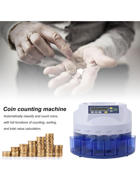 Máquina Contadora de Monedas Genérico 216 Monedas/min 5.29kg Máquina Contadora de Monedas Genérico 216 Monedas/min 5.29kg