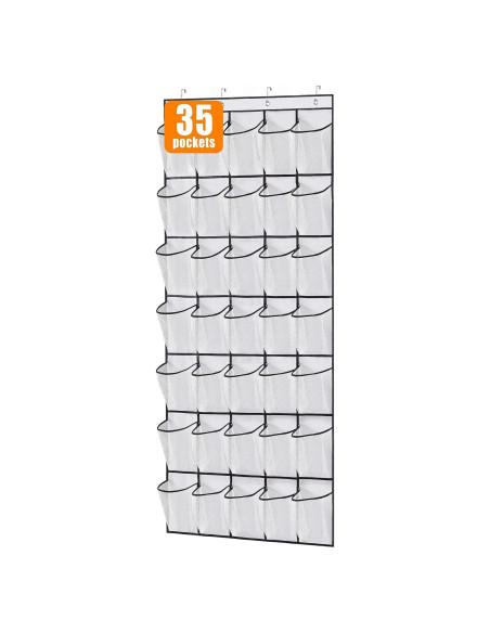Organizador de Zapatos Colgante MISSLO 35 Bolsillos Blanco Organizador de Zapatos Colgante MISSLO 35 Bolsillos Blanco