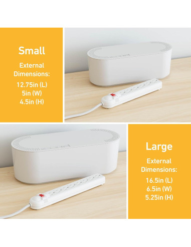 Caja de Gestión de Cables D-Line Pequeña Blanca 12.5x34x13.5cm