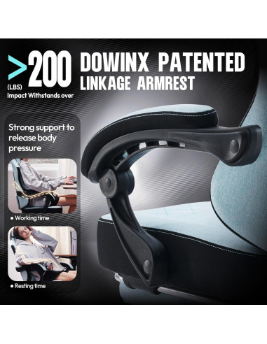 Silla de Juego Dowinx 6650F Ergonómica Aqua con Reposapiés