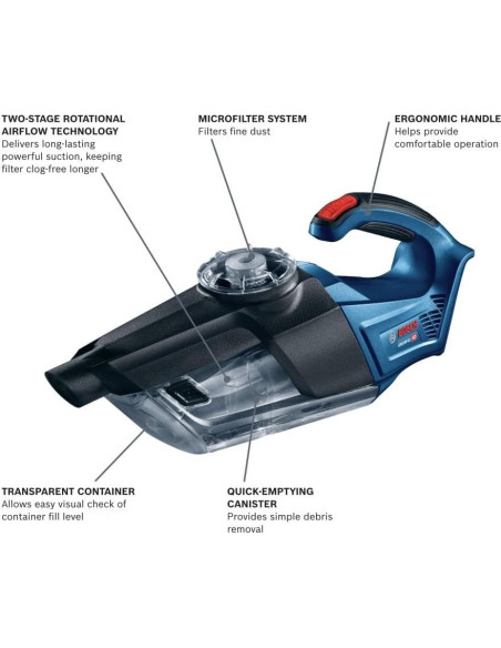 Aspiradora de Mano Bosch GAS18V-02N 18V Sin Batería Aspiradora de Mano Bosch GAS18V-02N 18V Sin Batería