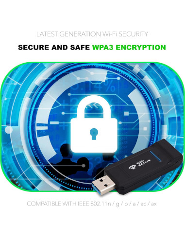 Adaptador WiFi 6 USB 3.0 WiFi Nation WN-H6 1800Mbps