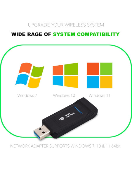 Adaptador WiFi 6 USB 3.0 WiFi Nation WN-H6 1800Mbps Adaptador WiFi 6 USB 3.0 WiFi Nation WN-H6 1800Mbps