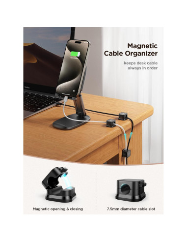 Paquete de 6 Clips Magnéticos JOYROOM para Gestión de Cables