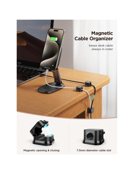 Paquete de 6 Clips Magnéticos JOYROOM para Gestión de Cables Paquete de 6 Clips Magnéticos JOYROOM para Gestión de Cables