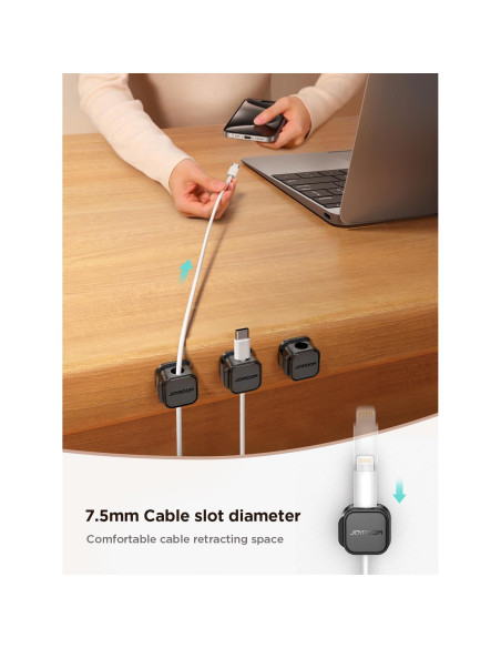 Paquete de 6 Clips Magnéticos JOYROOM para Gestión de Cables Paquete de 6 Clips Magnéticos JOYROOM para Gestión de Cables