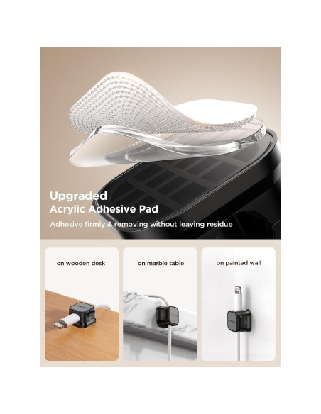 Paquete de 6 Clips Magnéticos JOYROOM para Gestión de Cables Paquete de 6 Clips Magnéticos JOYROOM para Gestión de Cables