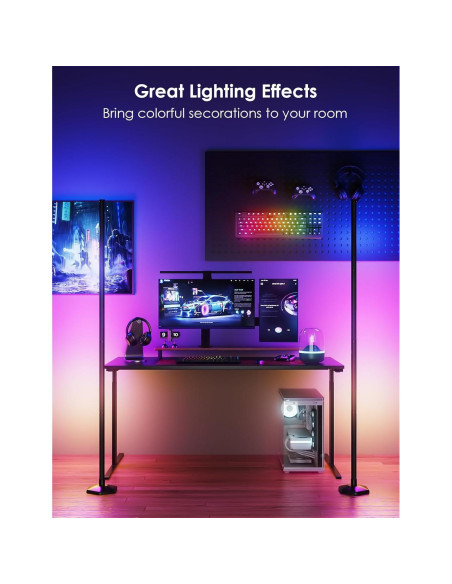 Lámpara de Pie LED RGB YIKBIK 165 cm Control Remoto APP Lámpara de Pie LED RGB YIKBIK 165 cm Control Remoto APP