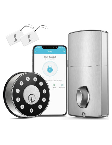 Cerradura Inteligente Sifely de Perno para Puerta Principal Plata