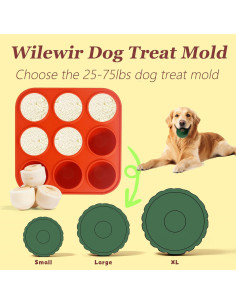 Molde de Silicona para Golosinas Congeladas para Perros Wilewir 9 Cavidades 2