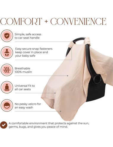 Funda para Asiento de Auto Comfy Cubs CC-339 - Blush