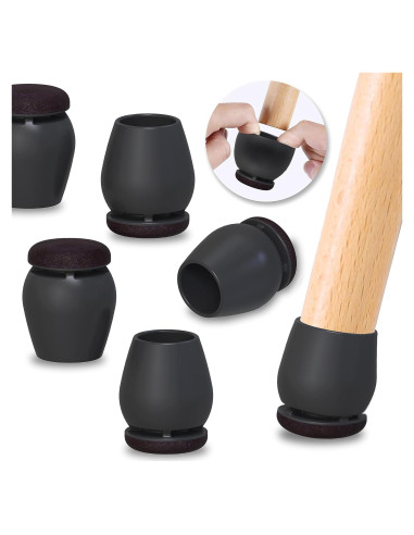 Ezprotekt 24 Protectores de Suelo para Patas de Sillas Redondas