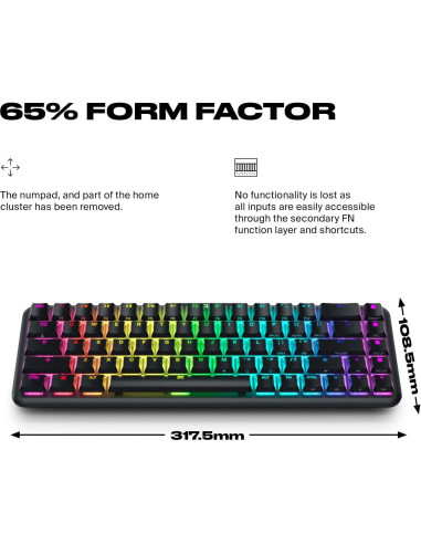 Teclado mecánico Fnatic STREAK65 RGB compacto 65% para juegos