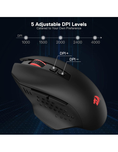 Redragon M656 Ratón Inalámbrico para Juegos 4000 DPI Rosa