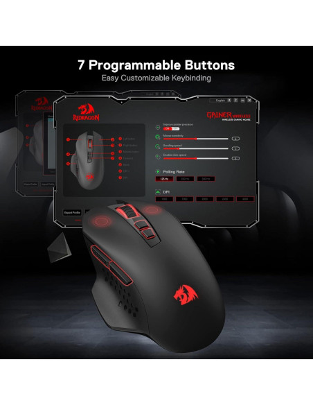 Redragon M656 Ratón Inalámbrico para Juegos 4000 DPI Rosa Redragon M656 Ratón Inalámbrico para Juegos 4000 DPI Rosa