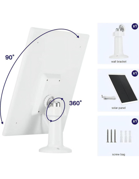 Cargador Solar OuOudoit para Cámara Ring 6W Impermeable Cargador Solar OuOudoit para Cámara Ring 6W Impermeable