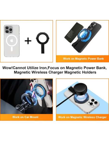 Soporte Magnético para Teléfono ABCPOW Grip Ajustable 360 Soporte Magnético para Teléfono ABCPOW Grip Ajustable 360