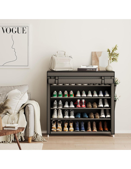 Organizador de Zapatos Calmootey 5 Niveles 25 Pares Gris Organizador de Zapatos Calmootey 5 Niveles 25 Pares Gris