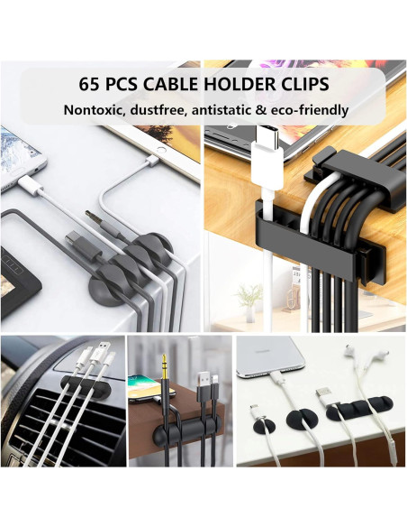 Kit Organizador de Cables 311 Piezas DRIVUU - Negro y Transparente Kit Organizador de Cables 311 Piezas DRIVUU - Negro y Transparente