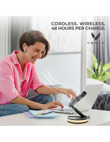 Ventilador Portátil VENTY Ventyfan 4 Velocidades LED USB-C