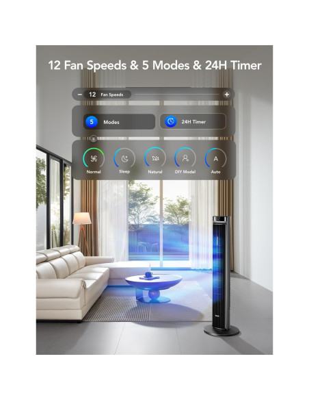 Ventilador de Torre GoveeLife 106,68 cm con Control APP Ventilador de Torre GoveeLife 106,68 cm con Control APP
