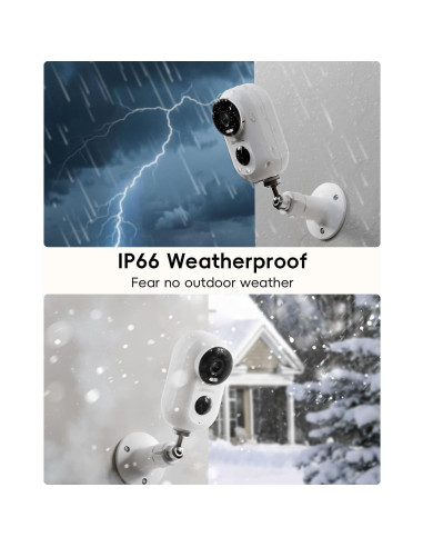 Cámara de Seguridad Inalámbrica ZUMIMALL 2K Exterior IP66