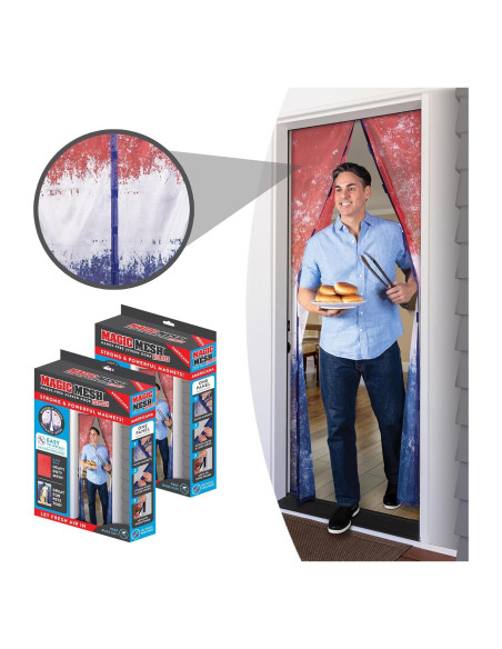 Puerta de Pantalla Magnética Magic Mesh Americana 2 Pack Puerta de Pantalla Magnética Magic Mesh Americana 2 Pack