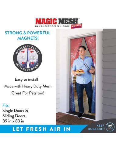 Puerta de Pantalla Magnética Magic Mesh Americana 2 Pack