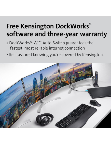 Dock USB-C Triple Pantalla Kensington 4K 100W para Laptops Dock USB-C Triple Pantalla Kensington 4K 100W para Laptops