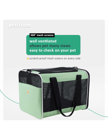 Transportín Petisfam Menta para Gatos y Perros Pequeños Transportín Petisfam Menta para Gatos y Perros Pequeños