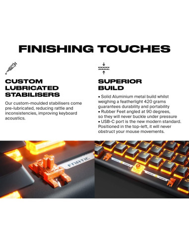 Teclado mecánico Fnatic STREAK65 RGB compacto 65% para juegos