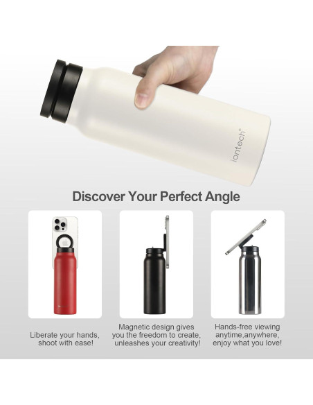 Botella de Agua Aislada Iontech 24oz con Soporte Magnético Botella de Agua Aislada Iontech 24oz con Soporte Magnético
