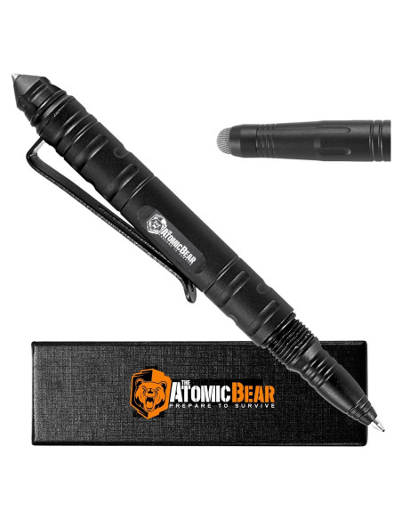 Bolígrafo Táctico Atomic Bear Defensor con Stylus y Rompedor Bolígrafo Táctico Atomic Bear Defensor con Stylus y Rompedor