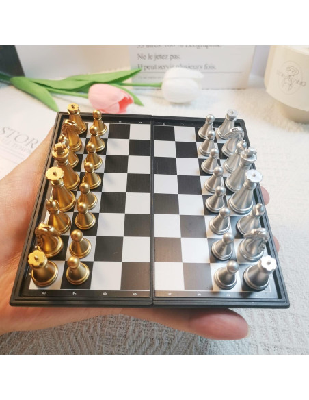 Juego de Ajedrez Magnético Portátil Vikutu 13 cm Plegable Juego de Ajedrez Magnético Portátil Vikutu 13 cm Plegable