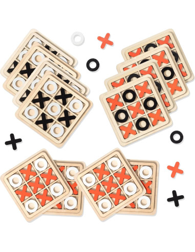 Juego de Tres en Raya de Madera Libima - 12 Piezas 14x14 cm