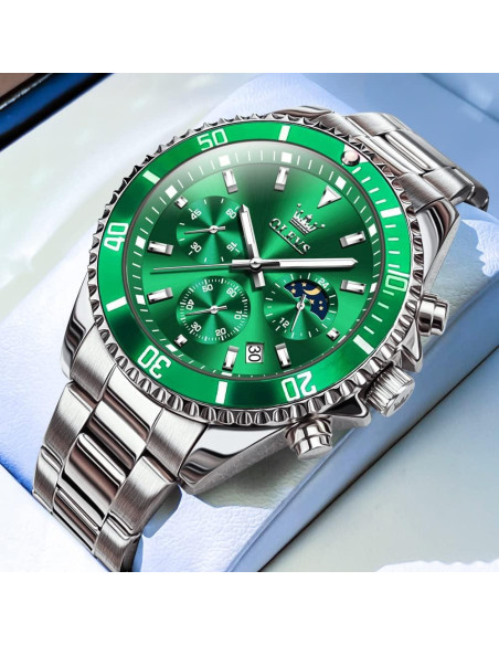 Reloj de Hombre OLEVS Analógico Acero Inoxidable Verde Reloj de Hombre OLEVS Analógico Acero Inoxidable Verde