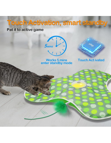 Juguete Interactivo para Gatos LEPLE P43 Recargable Verde