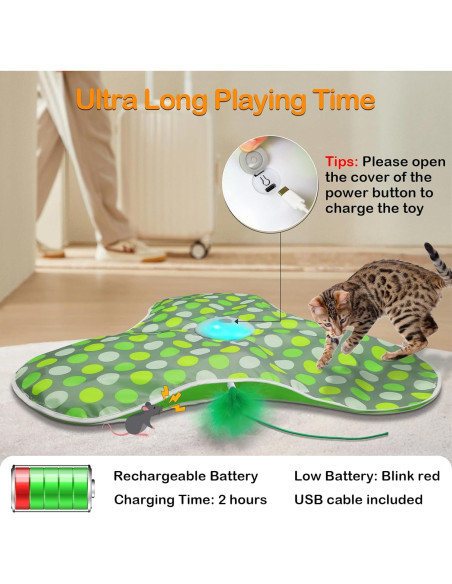 Juguete Interactivo para Gatos LEPLE P43 Recargable Verde Juguete Interactivo para Gatos LEPLE P43 Recargable Verde