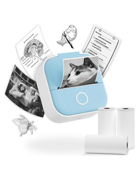 Impresora Portátil Omezizy T02 Bluetooth con 3 Rollos Impresora Portátil Omezizy T02 Bluetooth con 3 Rollos